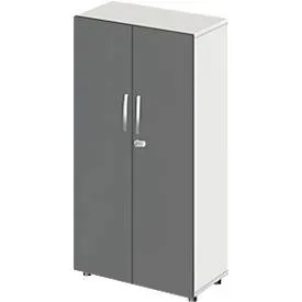 Schäfer Shop Select Schrank LOGIN, 4 Ordnerhöhen, B 800 x T 420 x H 1514 mm, weiss/graphit