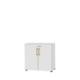Schäfer Shop Select Schrank Start Off Wood, 2 OH, abschliessbar, B 800 x T 420 x H 788 mm, Holz, lichtgrau