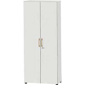 Schäfer Shop Select Schrank Start Off Wood, 6 OH, abschliessbar, B 800 x T 420 x H 2240 mm, Holz, lichtgrau