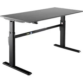 Schäfer Shop Select Schreibtisch, elektrisch höhenverstellbar, Rechteck, C-Fuss, B 1600 x T 800 x H 725-1185 mm, graphit/schwarz
