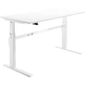 Schäfer Shop Select Schreibtisch, elektrisch höhenverstellbar, Rechteck, C-Fuss, B 1800 x T 800 x H 725-1185 mm, weiss