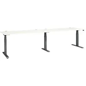 Schäfer Shop Select Schreibtisch ERGO-T 2.0 Big, elektr. höhenverstellbar, Rechteck, T-Fuss, B 3200 x T 800 x H 640-1300 mm, weiss/anthrazit