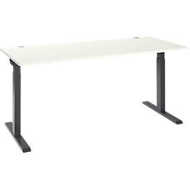 Schäfer Shop Select Schreibtisch ERGO-T 2.0, Rechteck, T-Fuss, B 1800 x T 800 x H 675-895 mm, weiss/anthrazit