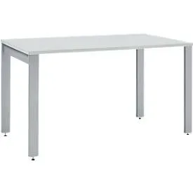Schäfer Shop Select Schreibtisch LOGIN, 4-Fuss, B 1200 x T 800 x H 740 mm, lichtgrau/weissalu