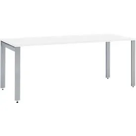 Schäfer Shop Select Schreibtisch LOGIN, 4-Fuss, B 1600 x T 800 x H 740 mm, weiss/weissalu