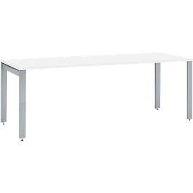 Schäfer Shop Select Schreibtisch LOGIN, 4-Fuss, B 1800 x T 800 x H 740 mm, weiss/weissalu