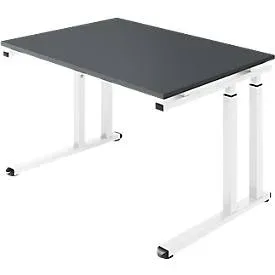 Schäfer Shop Select Schreibtisch SET UP, C-Fussgestell, 1200x800, graphit/weiss