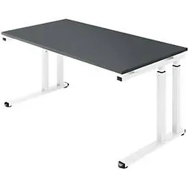 Schäfer Shop Select Schreibtisch SET UP, C-Fussgestell, 1600x800, graphit/weiss