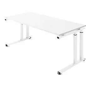 Schäfer Shop Select Schreibtisch SET UP, C-Fussgestell, 1800x800, weiss/weiss