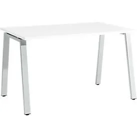Schäfer Shop Select Schreibtisch Start Off, A-Fuss, Rechteck, Stahl/Holz, B 1200 x T 800 x H 735 mm, weiss