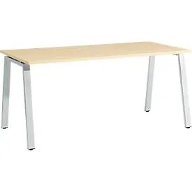 Schäfer Shop Select Schreibtisch Start Off, A-Fuss, Rechteck, Stahl/Holz, B 1600 x T 800 x H 735 mm, ahorn