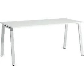 Schäfer Shop Select Schreibtisch Start Off, A-Fuss, Rechteck, Stahl/Holz, B 1600 x T 800 x H 735 mm, lichtgrau