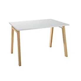 Schäfer Shop Select Schreibtisch Start Off Wood, Rechteck, A-Fuss, B 1200 x T 800 x H 735 mm, lichtgrau/Holzoptik