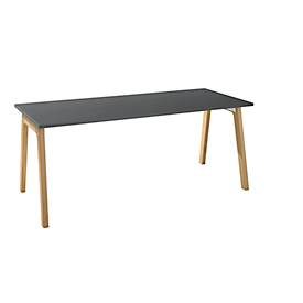 Schäfer Shop Select Schreibtisch Start Off Wood, Rechteck, A-Fuss, B 1800 x T 800 x H 735 mm, graphit/Holzoptik