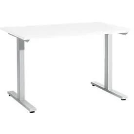 Schäfer Shop Select Schreibtisch Start Off, T-Fuss, Rechteck, Stahl/Holz, B 1200 x T 800 x H 735 mm, weiss