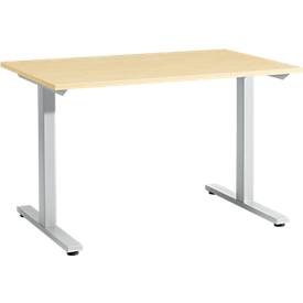 Schäfer Shop Select Schreibtisch Start Off, T-Fuss, Rechteck, Stahl/Holz, B 1200 x T 800 x H 735 mm, ahorn