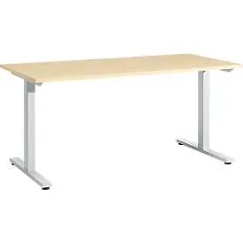 Schäfer Shop Select Schreibtisch Start Off, T-Fuss, Rechteck, Stahl/Holz, B 1600 x T 800 x H 735 mm, ahorn