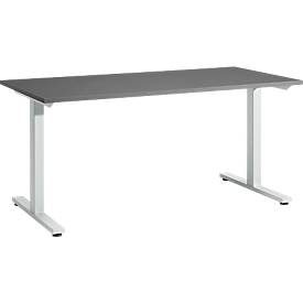Schäfer Shop Select Schreibtisch Start Off, T-Fuss, Rechteck, Stahl/Holz, B 1600 x T 800 x H 735 mm, graphit