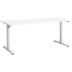 Schäfer Shop Select Schreibtisch Start Off, T-Fuss, Rechteck, Stahl/Holz, B 1800 x T 800 x H 735 mm, weiss