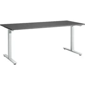 Schäfer Shop Select Schreibtisch Start Off, T-Fuss, Rechteck, Stahl/Holz, B 1800 x T 800 x H 735 mm, graphit