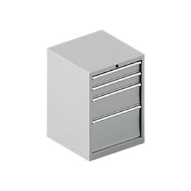 Schäfer Shop Select  Schubladenschrank 27-27, 4 Schübe, bis 75 kg, B 564 x T 572 x H 800 mm, weissaluminium/weissaluminium