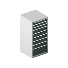 Schäfer Shop Select Schubladenschrank 36-36, 9 Schübe, bis 75 kg, B 717 x T 725 x H 1450 mm, lichtgrau/anthrazitgrau