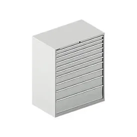 Schäfer Shop Select Schubladenschrank  64-36, 10 Schübe, bis 75 kg, B 1193 x T 725 x H 1450 mm, lichtgrau