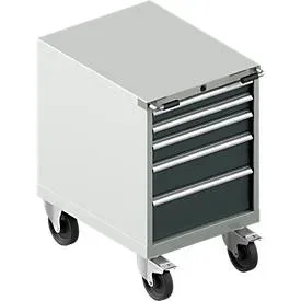 Schäfer Shop Select Schubladenschrank mit Rollen WSK 27-36, 5 Schübe, bis 75 kg, B 564 x T 725 x H 920 mm, lichtgrau/anthrazitgrau
