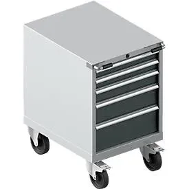 Schäfer Shop Select Schubladenschrank mit Rollen WSK 36-27, 5 Schübe, bis 200 kg, B 717 x T 572 x H 920 mm, lichtgrau/anthrazitgrau