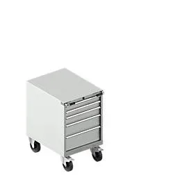 Schäfer Shop Select Schubladenschrank mit Rollen WSK 36-27, 5 Schübe, bis 75 kg, B 717 x T 572 x H 920 mm, lichtgrau/lichtblau