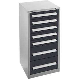 Schäfer Shop Select Schubladenschrank SF 70, 7 Schübe,  weissaluminium RAL 9006 anthrazitgrau RAL 7016