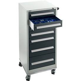 Schäfer Shop Select Schubladenschrank SFR 70, 7 Schübe, mit Rollen, lichgrau RAL 7035 anthrazitgrau RAL 7016