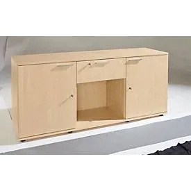 Schäfer Shop Select Sideboard, 2 Türen + Schub, abschliessbar, Spanplatte, B 1500 x T 420 x H 663 mm, Ahorn