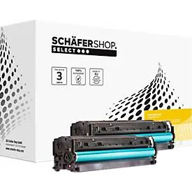 Schäfer Shop Select Sparset 2x Toner, kompatibel zu HP 304A (CC530A), schwarz