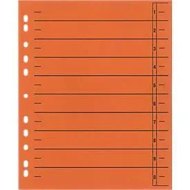 Schäfer Shop Select Trennblätter, mit Taben, DIN A4- Format, Linienaufdruck, Universallochung, 100 Stück, orange