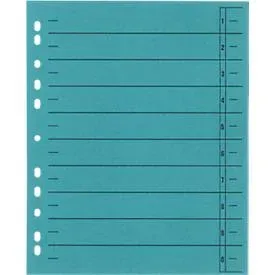 Schäfer Shop Select Trennblätter, mit Taben, DIN A4- Format, Linienaufdruck, Universallochung, 100 Stück, blau