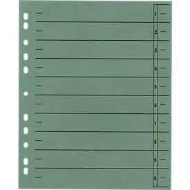 Schäfer Shop Select Trennblätter, mit Taben, DIN A4- Format, Linienaufdruck, Universallochung, 100 Stück, grün