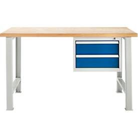 Schäfer Shop Select Werkbank, mit 2 Schüben, Grundeinheit, B 1500 mm, lichtgrau RAL 7035