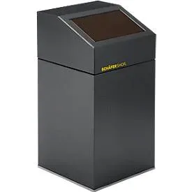 Schäfer Shop Select Wertstoffsammelgerät WSG 40 E, 40 L, verzinktes Stahlblech, pulverbeschichtet, selbstschliessend, braun