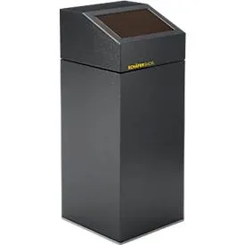 Schäfer Shop Select Wertstoffsammelgerät WSG 55 E, 55 L, verzinktes Stahlblech, pulverbeschichtet, selbstschliessend, braun