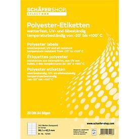 Schäfer Shop Select Wetterfeste Etiketten, 99,1 x 42,3 mm, transp. matt, 20 Blatt