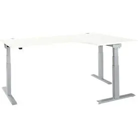 Schäfer Shop Select Winkelschreibtisch ERGO-T 2.0, elektrisch höhenverstellbar, 90° Winkel rechts, T-Fuss, B 2000 mm, weiss/weissalu