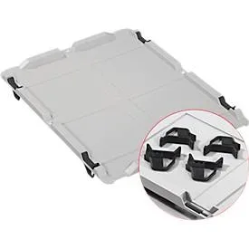 Schäfer Shop Pure Auflagedeckel Serie Economy für Euroboxen 400 x 300 mm, Kunststoff, grau