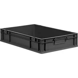 Schäfer Shop Pure Eurobox Serie Economy, Griffe geschlossen, recycelter Kunststoff, B 600 x T 400 x H 120 mm, 23 l, anthrazit