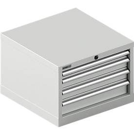 Schäfer Shop Pure  Schubladenschrank 27-27, 4 Schübe, bis 75 kg, B 564 x T 572 x H 400 mm, lichtgrau/lichtgrau
