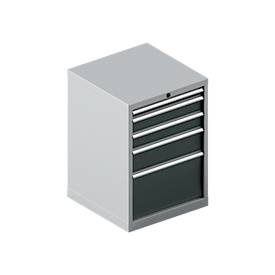 Schäfer Shop Pure  Schubladenschrank 27-27, 5 Schübe, bis 75 kg, B 564 x T 572 x H 800 mm, anthrazitgrau/weissaluminium