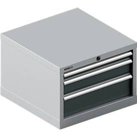 Schäfer Shop Pure  Schubladenschrank 27-27, 3 Schübe, bis 75 kg, B 564 x T 572 x H 400 mm, anthrazitgrau/weissaluminium
