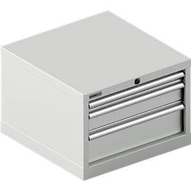 Schäfer Shop Pure  Schubladenschrank 27-27, 3 Schübe, bis 75 kg, B 564 x T 572 x H 400 mm, lichtgrau/lichtgrau