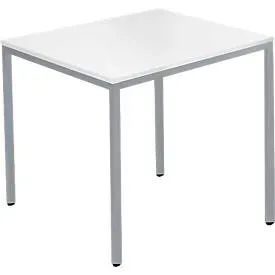 Schäfer Shop Pure Stahlrohrtisch, Rechteck, Quadratrohrfuss, B 1200 x T 700 x H 720 mm, weiss/weissaluminium