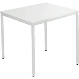 Schäfer Shop Pure Stahlrohrtisch, Rechteck, Quadratrohrfuss, B 1200 x T 700 x H 720 mm, lichtgrau/lichtgrau